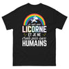 T-shirt Licorne noir - Je ne crois pas aux humains