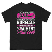Thumbnail for T-shirt Auxiliaire de puériculture noir - Plus cool qu'une fille normale