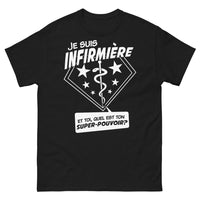 Thumbnail for T-shirt Infirmière noir - Quel est ton super pouvoir ?