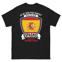 Thumbnail for T-shirt Espagnol noir - Je ne suis pas parfait mais je suis Espagnol