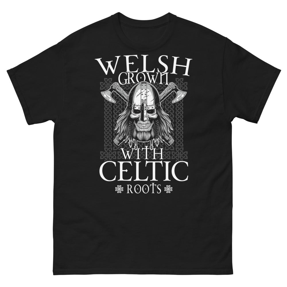 T-shirt Pays de Galles noir - Welsh Grown with Celtic Roots