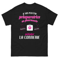 Thumbnail for T-shirt Préparatrice en pharmacie noir - La vérité dans l'humour