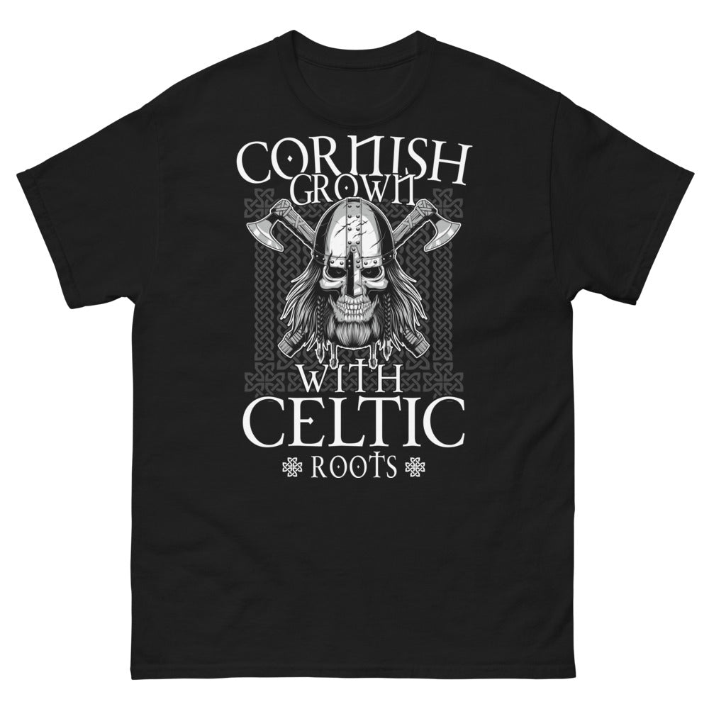 T-shirt Cornouailles noir - Cornish Grown with Celtic Roots