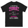 T-shirt Auxiliaire de puériculture noir - message drôle : je ne peux pas rééduquer les cons
