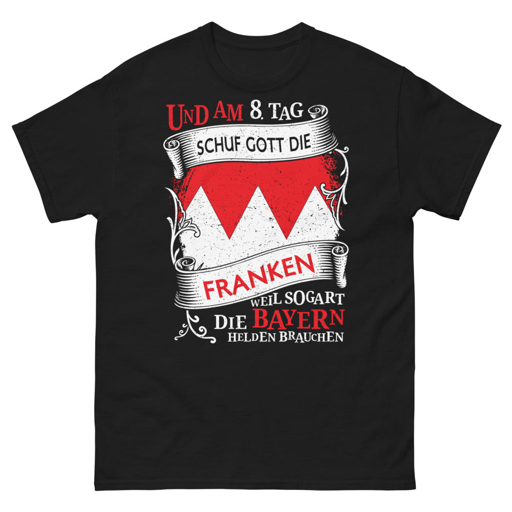 T-Shirt Franken Schwarz - Held des achten Tages