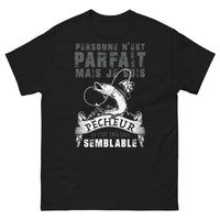 Thumbnail for T-shirt Pêcheur nostalgique noir - Personne n'est parfait mais je suis pêcheur