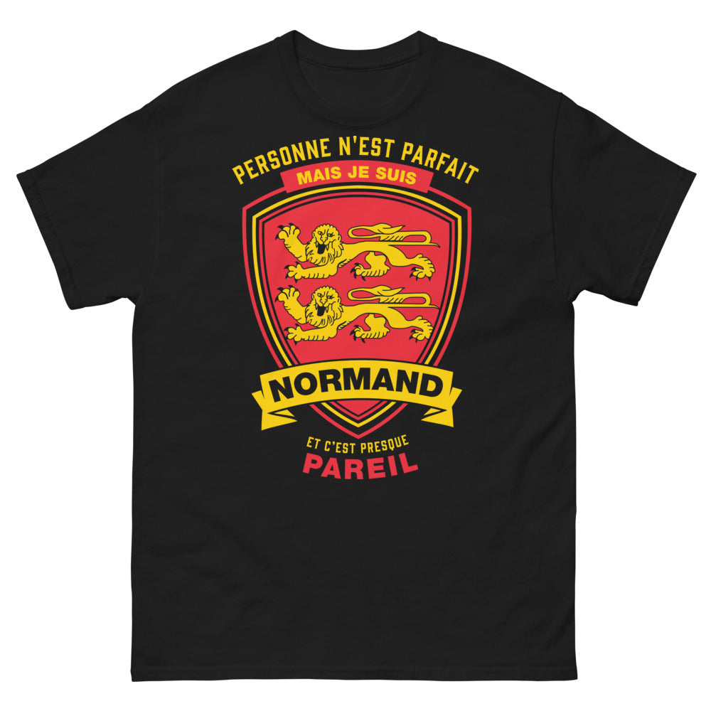 T-shirt Normandie noir - Personne n'est parfait mais je suis Normand