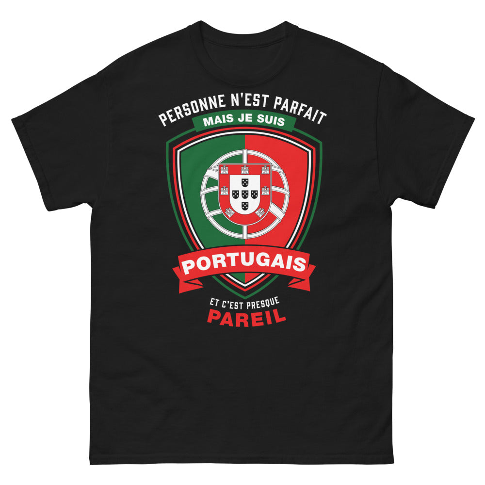 T-shirt Portugais noir - Presque Parfait, mais Portugais
