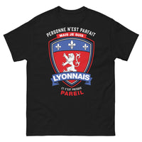Thumbnail for T-shirt Lyonnais noir - Personne n'est parfait, mais je suis Lyonnais