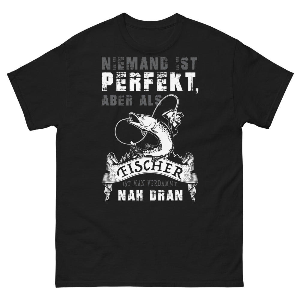 T-shirt Pêcheur noir - Niemand ist perfekt