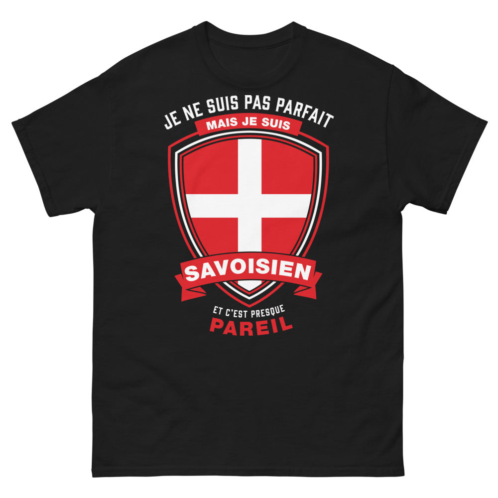 T-shirt Savoisien noir - Je ne suis pas parfait mais je suis savoisien