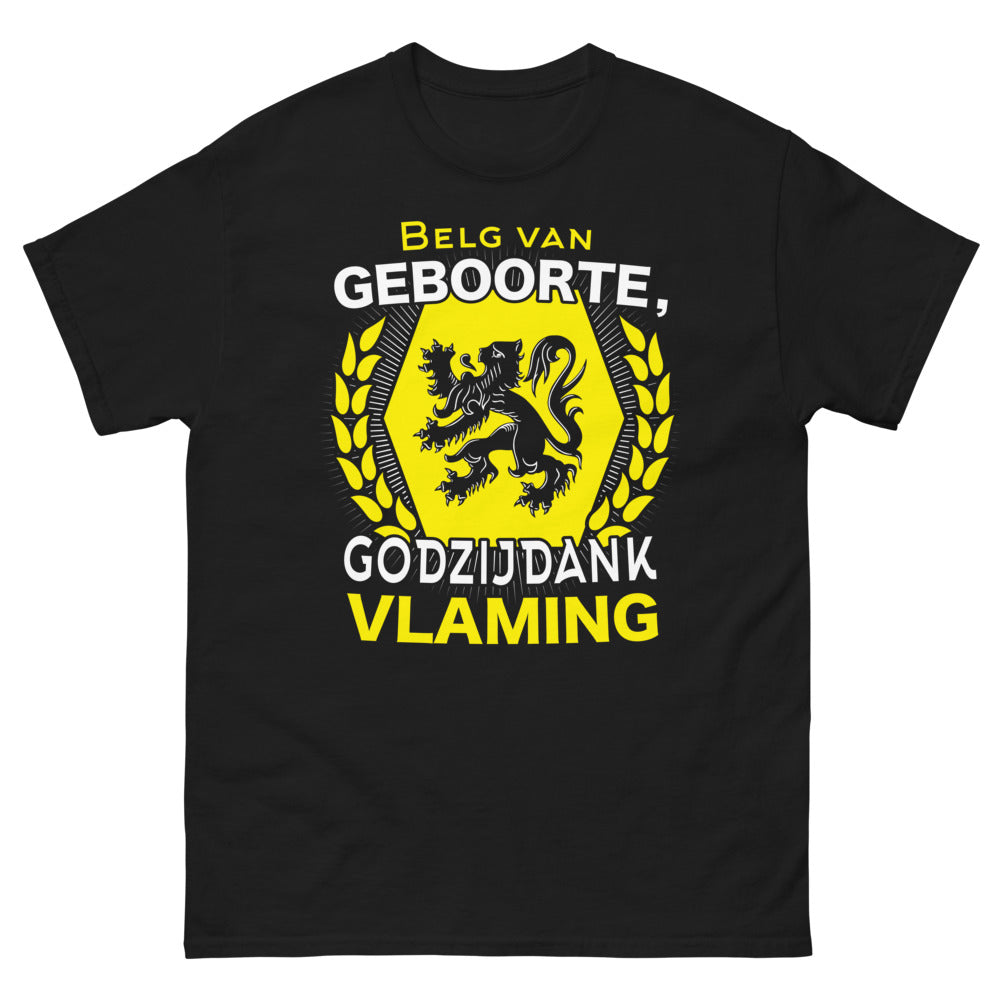 T-shirt Belge (Flamand) noir - Belge de naissance, merci à Dieu