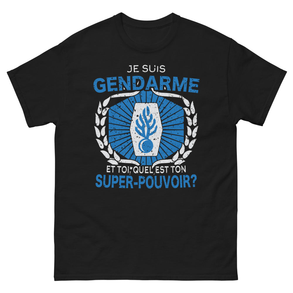 T-shirt Gendarme noir - Quel est ton super pouvoir ?