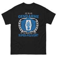 Thumbnail for T-shirt Gendarme noir - Quel est ton super pouvoir ?