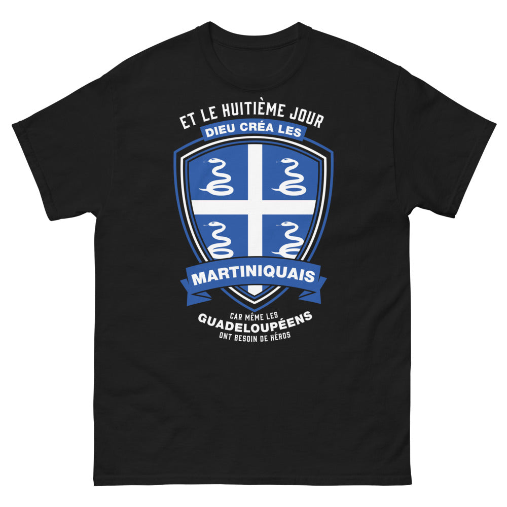T-shirt Martiniquais noir - Dieu créa les Martiniquais