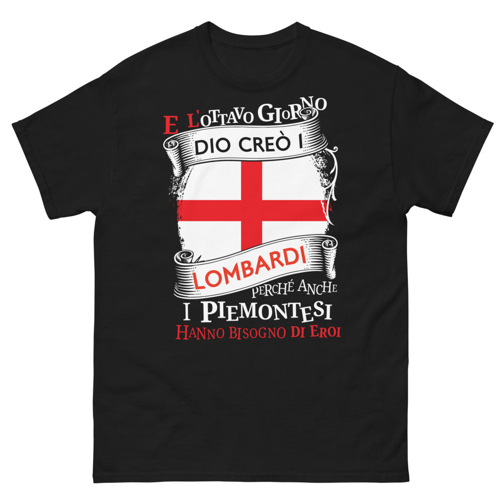 T-Shirt Lombardia Nero - Eroi dei Piemontesi