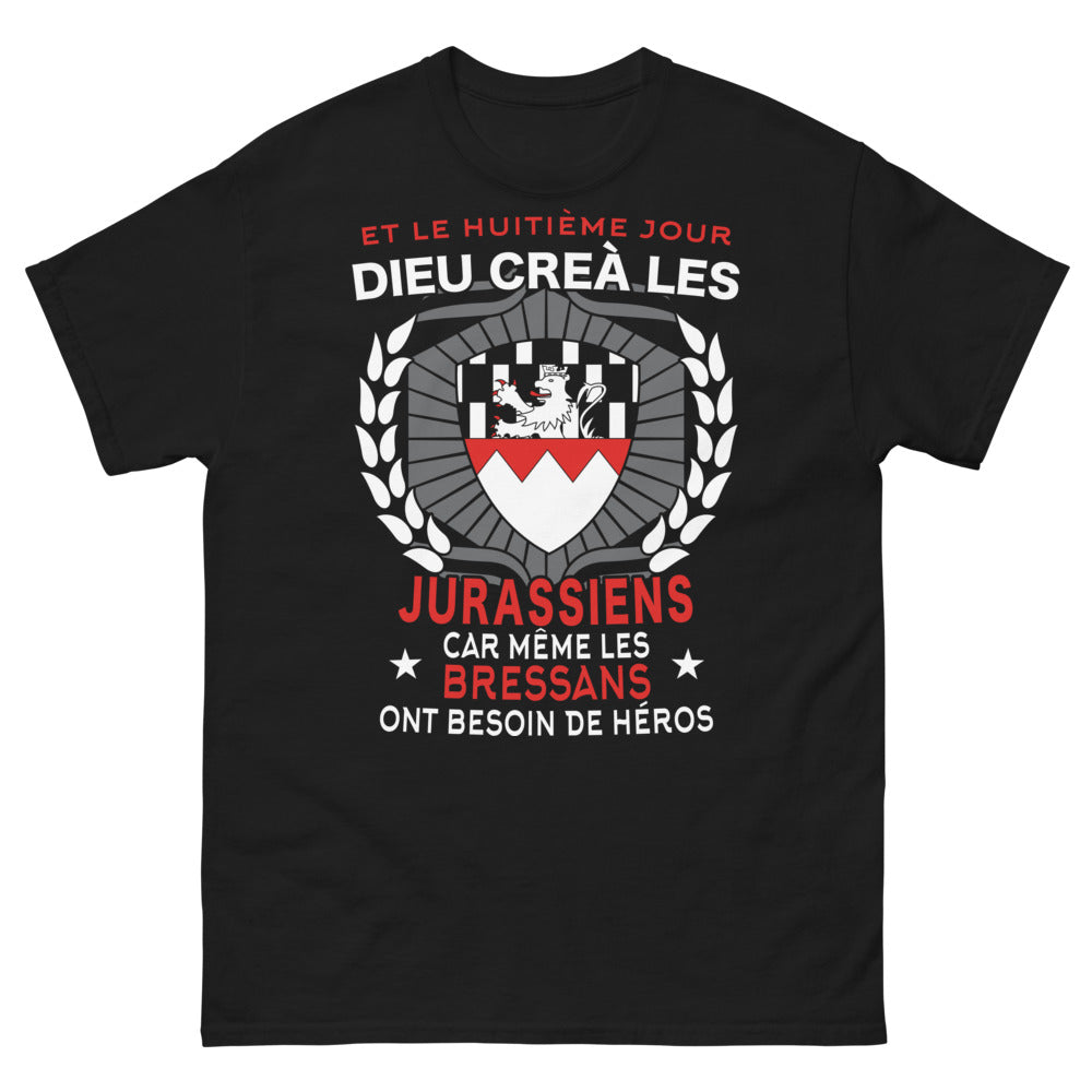 T-shirt Jurassiens noir - Dieu créa les Jurassiens