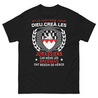Thumbnail for T-shirt Jurassiens noir - Dieu créa les Jurassiens