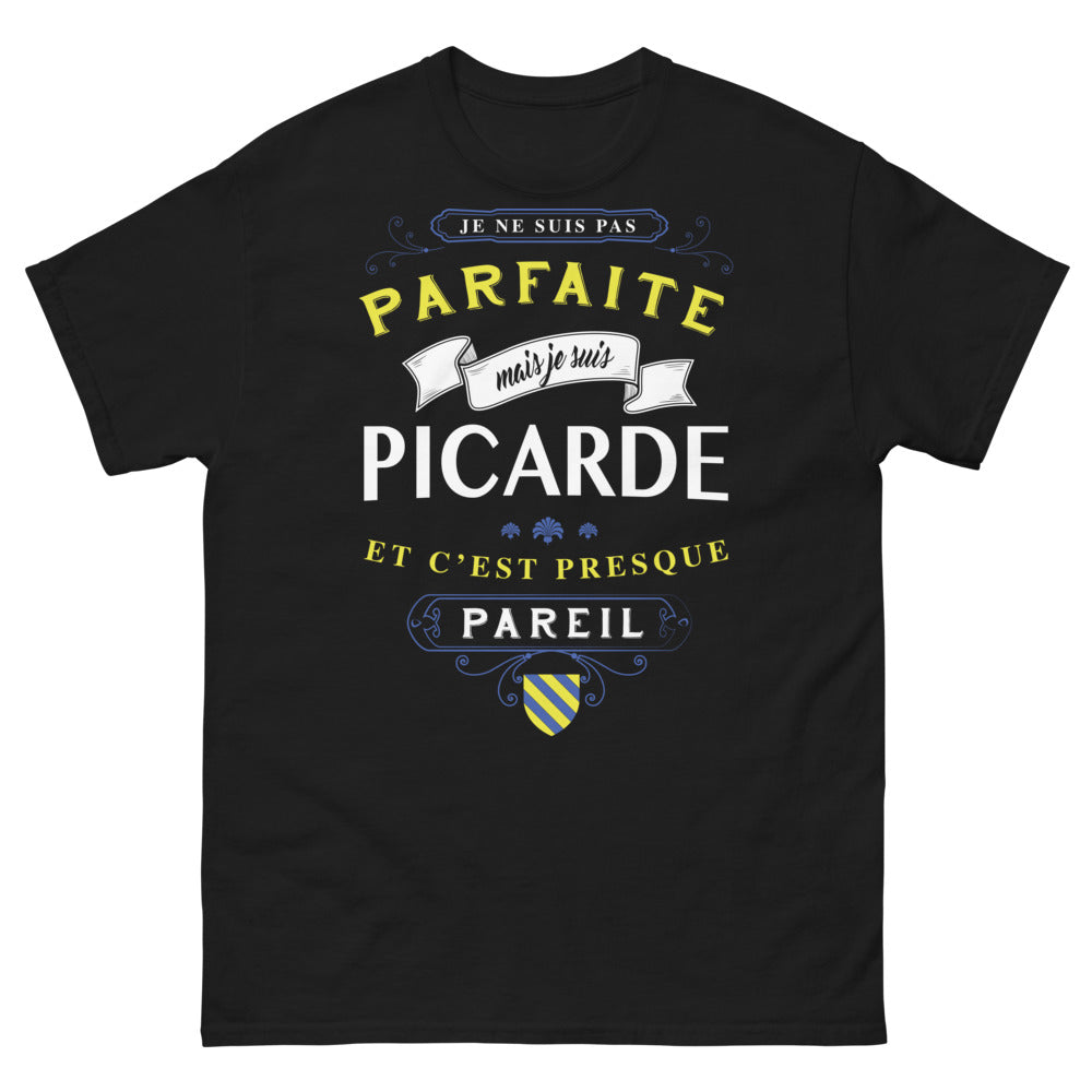 T-shirt Picarde noir - Je ne suis pas parfaite mais je suis Picarde