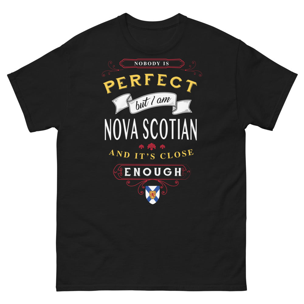 T-shirt Nouvelle-Écosse noir - Nobody is perfect but I am Nova Scotian