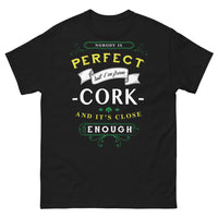 Thumbnail for T-shirt Cork noir - Slogan anglais « Nobody is Perfect but I'm from Cork »