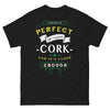 T-shirt Cork noir - Slogan anglais « Nobody is Perfect but I'm from Cork »