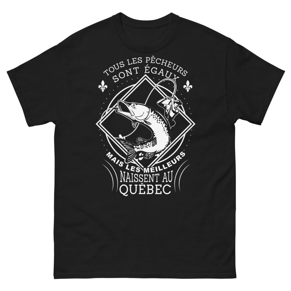 T-shirt Québec noir - Meilleurs pêcheurs du Québec