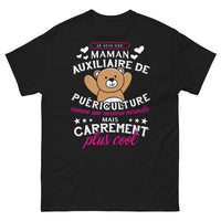 Thumbnail for T-shirt Maman auxiliaire de puériculture noir - Plus cool qu'une maman normale