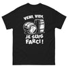 T-shirt humour gastronomique noir - Veni, Vidi, Je Suis Farci