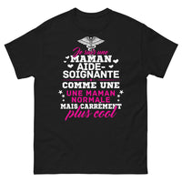 Thumbnail for T-shirt Maman aide-soignante noir - Plus cool qu'une maman normale