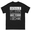 T-shirt sage-femme noir - Désolé cet homme est pris