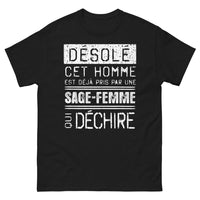 Thumbnail for T-shirt sage-femme noir - Désolé, cet homme est déjà pris