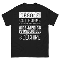 Thumbnail for T-shirt Aide Médico-Psychologique noir - Déjà pris par une A.M.P. qui déchire