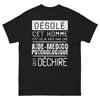 T-shirt Aide Médico-Psychologique noir - Déjà pris par une A.M.P. qui déchire