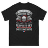 T-shirt Slogan inspirant noir - Protège-les; respecte-les; sois sans pitié