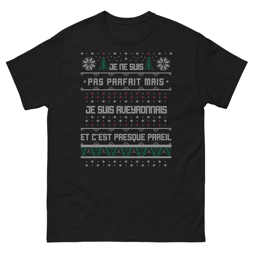T-shirt Aveyronnais noir - Je ne suis pas parfait mais je suis Aveyronnais