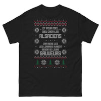 Thumbnail for T-shirt Alsacien noir - Et pour Noël, Dieu créa les Alsaciens