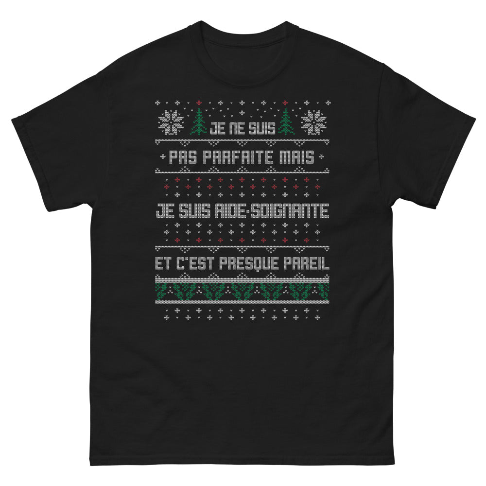 T-shirt Aide-soignante noir - Presque parfaite