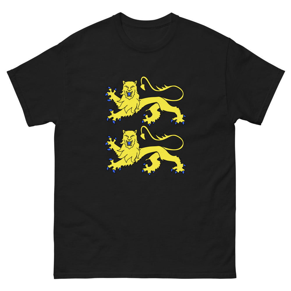 T-shirt Yorkshire noir - Two Golden Lions Rampant