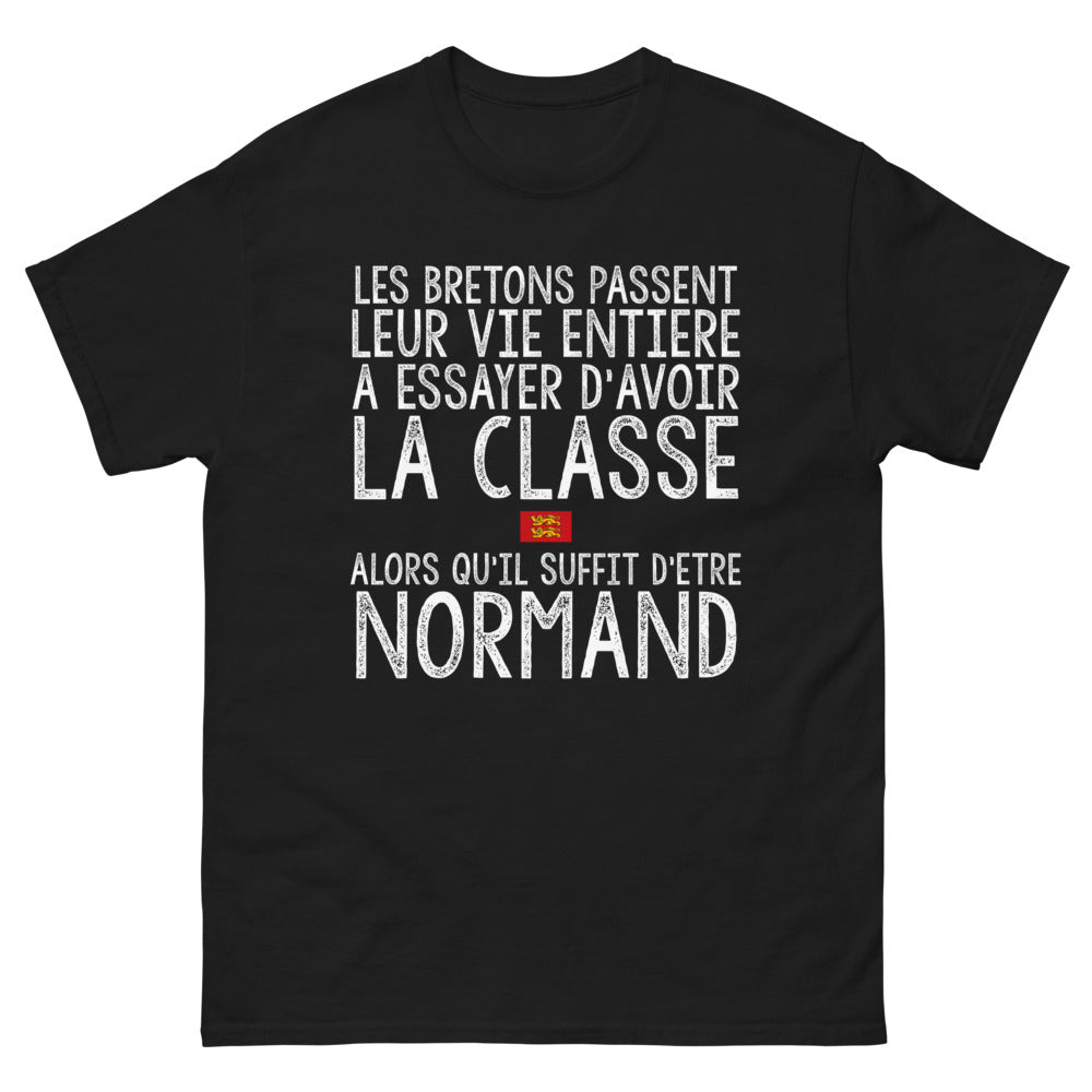 T-shirt Normandie noir - Les Bretons essayent d'avoir la classe