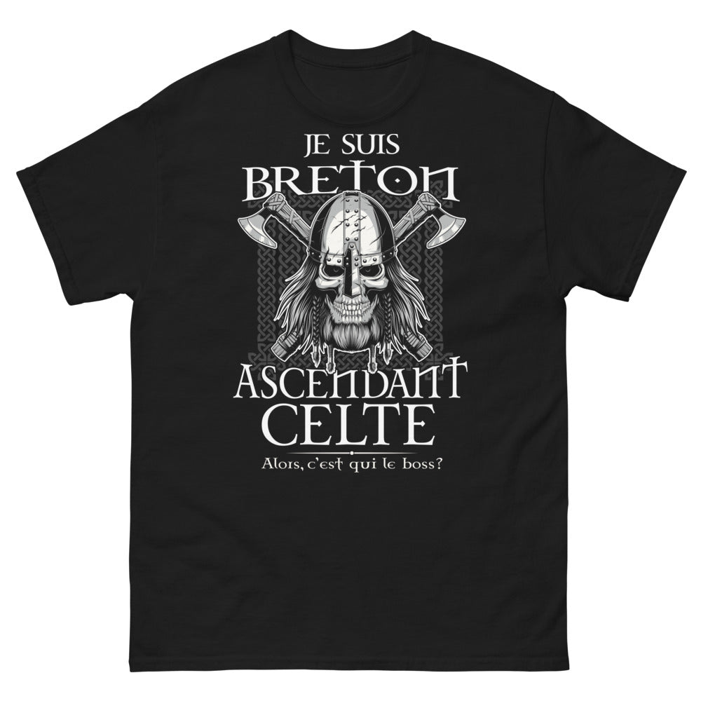 T-shirt Breton ascendant celte noir - Le Boss