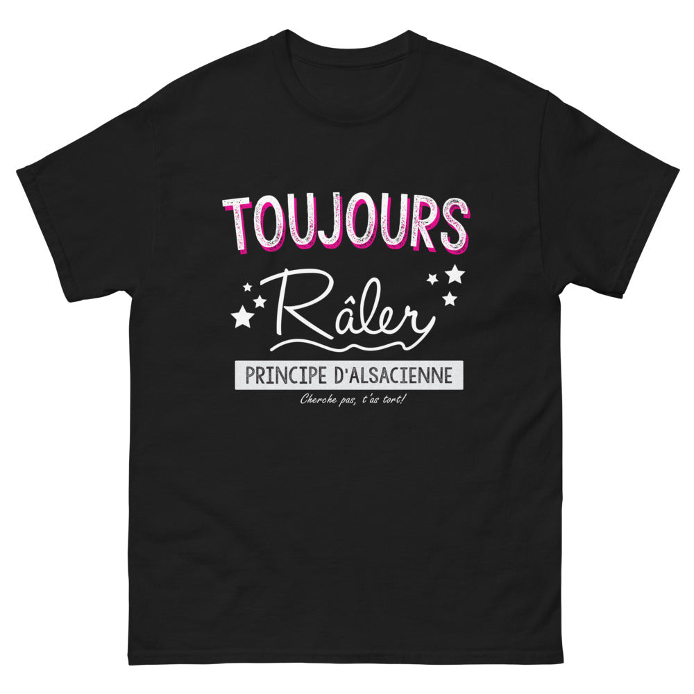 T-shirt Alsacienne noir - Toujours râler, principe