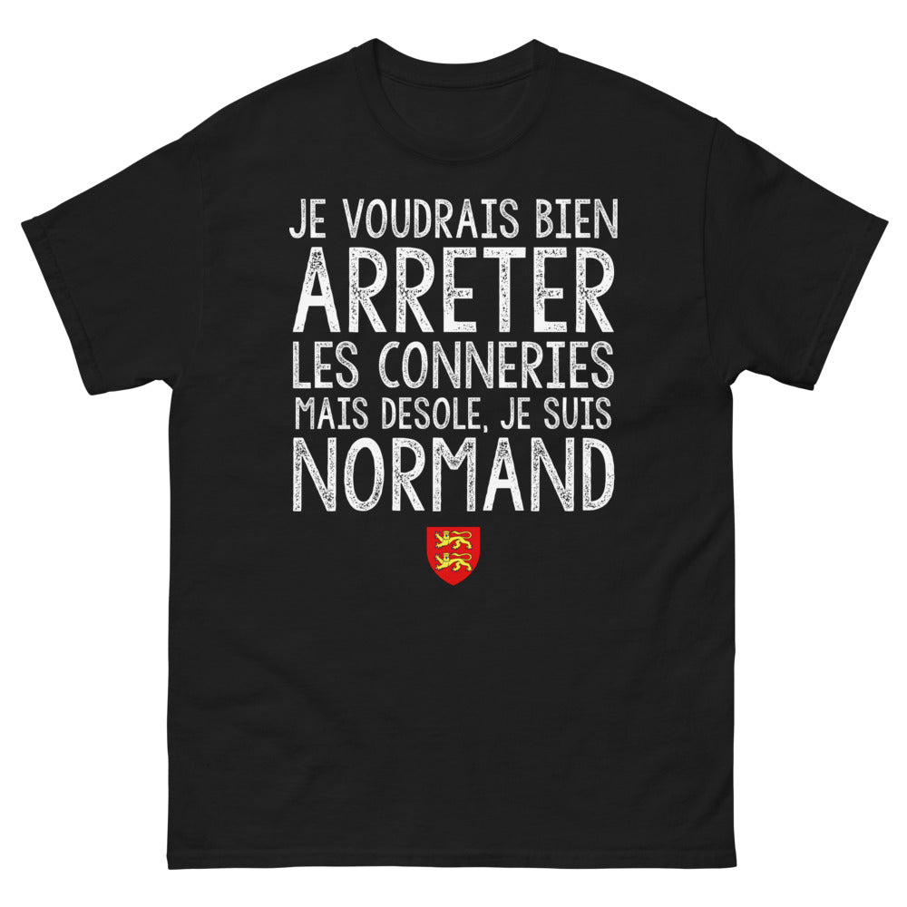 T-shirt Normand noir - Désolé, je suis Normand