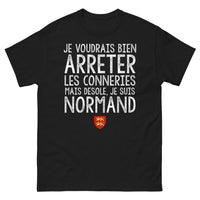 Thumbnail for T-shirt Normand noir - Désolé, je suis Normand