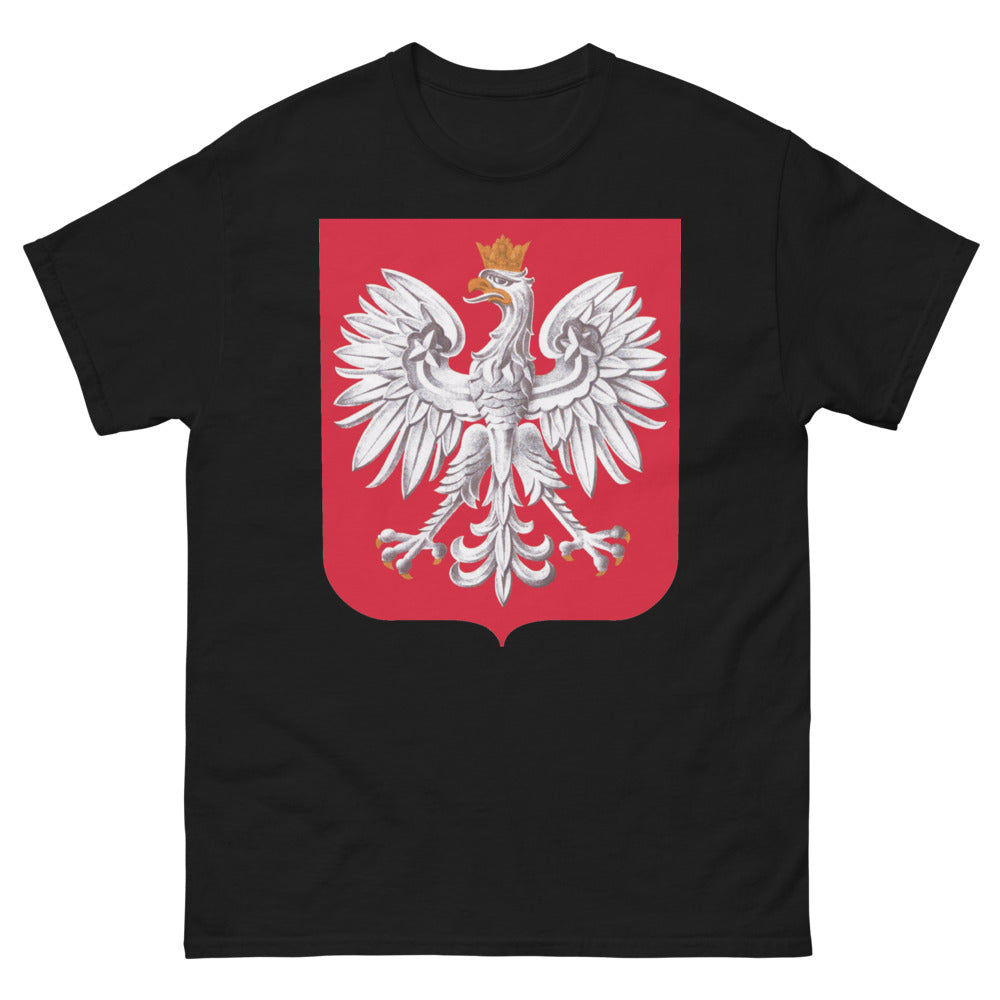 T-shirt Pologne noir - Aigle blanc traditionnel