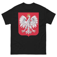 Thumbnail for T-shirt Pologne noir - Aigle blanc traditionnel