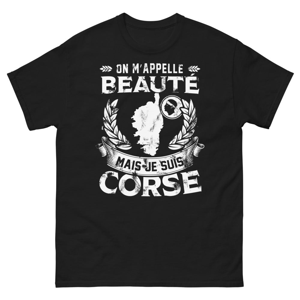 T-shirt Corse noir - On m'appelle Beauté mais je suis Corse