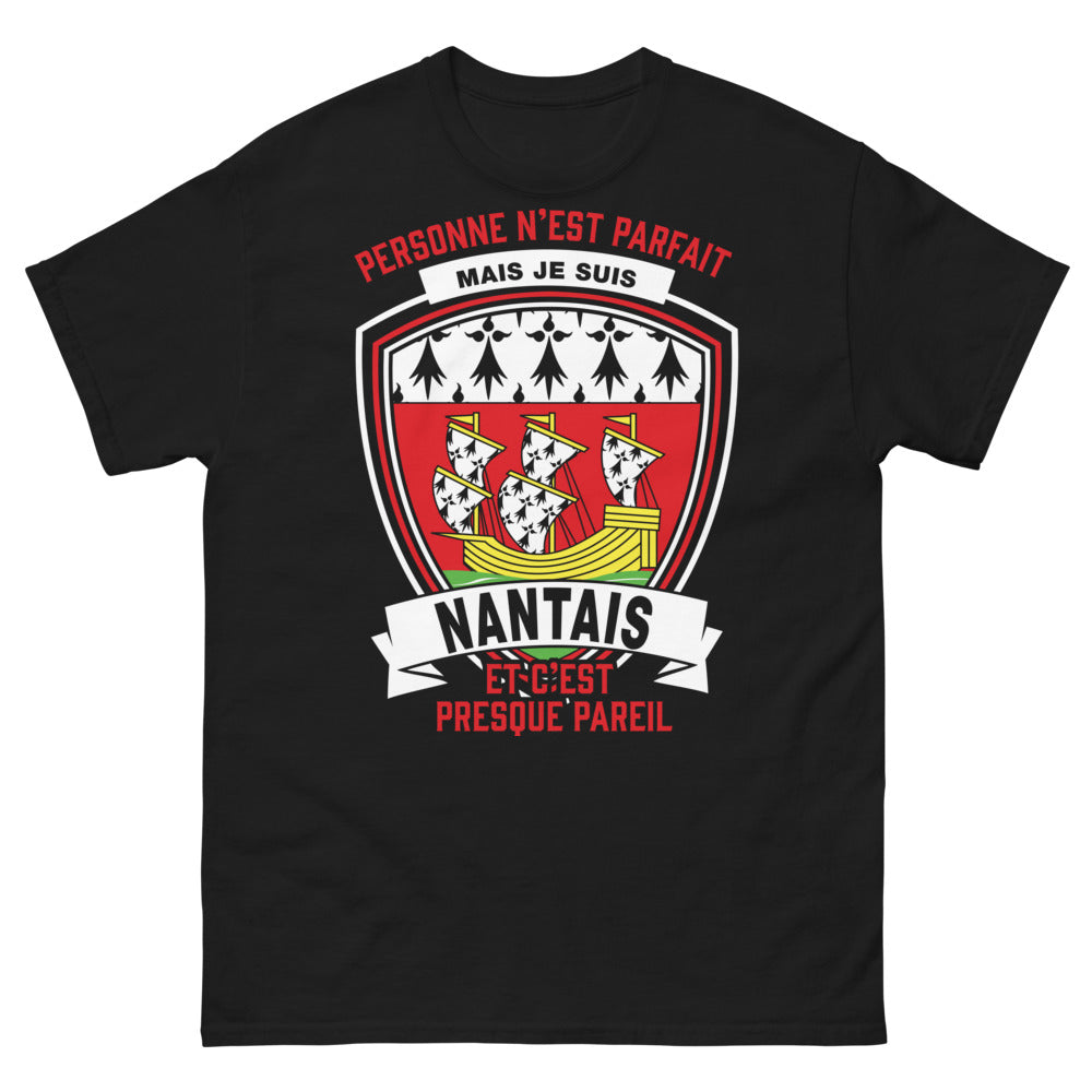 T-shirt Nantais noir - Personne n'est parfait, mais je suis Nantais