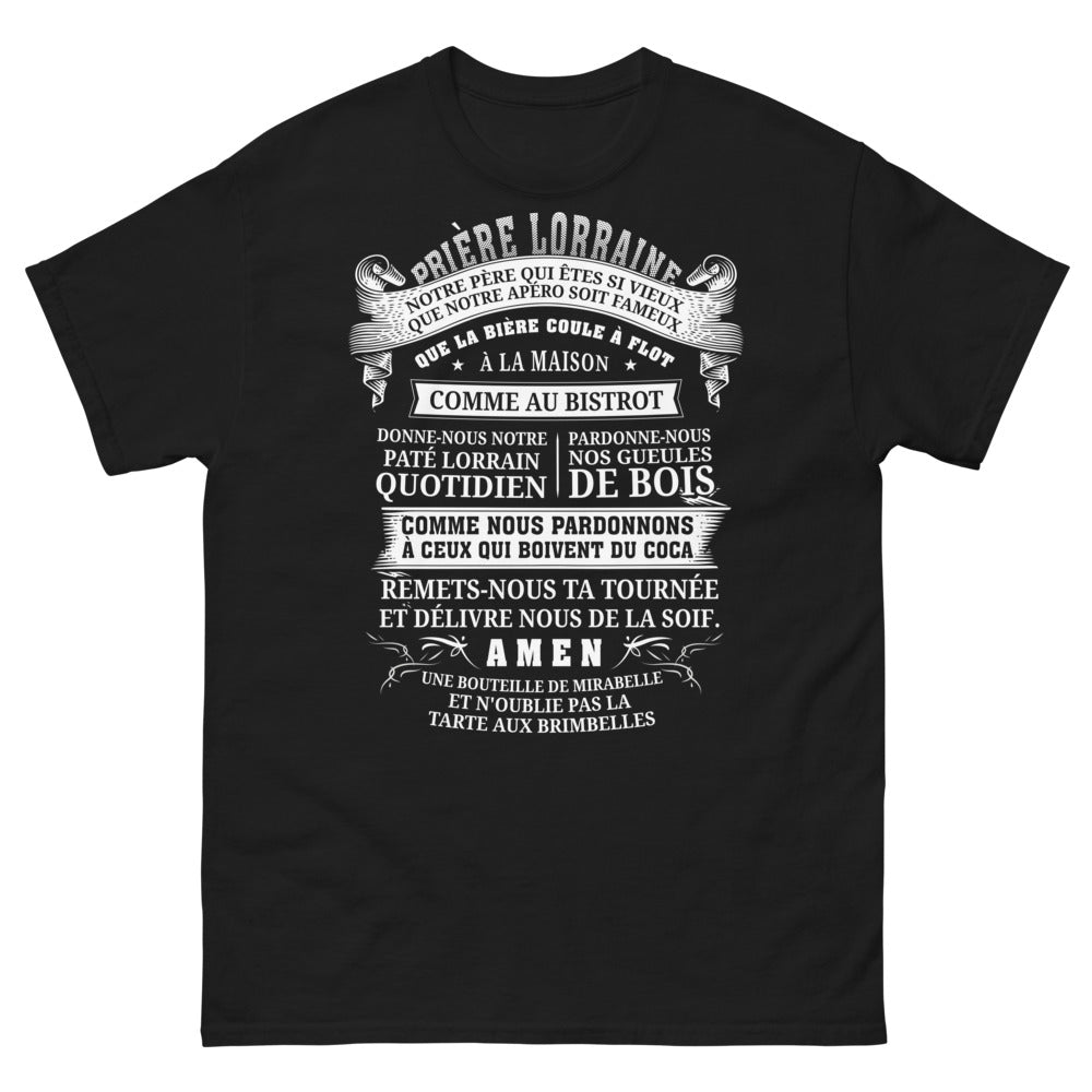 T-shirt Prière Lorraine noir - L'Apéro sacré des Lorrains