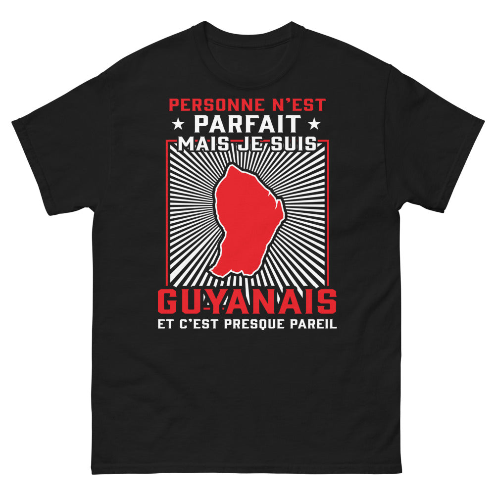 T-shirt Guyanais noir - Personne n'est parfait, mais je suis Guyanais